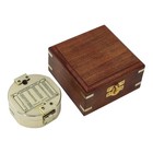 Brass Compass In Wooden Box Vintage Nautical Style 3  Brunton For Hiking Gift
