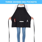 2 Pack 3 Pockets 100  Cotton Adjustable Bib Apron Chef Kitchen Cooking Aprons