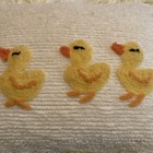 Vintage Small Baby Pillow 3 Larch Hook Ducklings Ruffled Trim Border Nursery