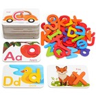 Alphabet Flash Cards Wooden Letter Puzzle Matching Games For Kids Ages 3 