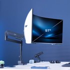 Vivo Black Heavy Duty Pneumatic Single Ultrawide Computer Monitor Arm Desk Mount