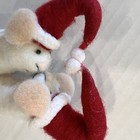 Felted Wool Cat Christmas Ornament White Ivory Red Santa Hat Felt New Gift Kiss