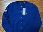 Nwt  Womens Polo Ralph Lauren Us Open Tennis L s Cardigan Sweater Blue Xs  99 