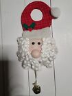 Vtg Christmas Traditional Santa Claus With Bell Door Knob Hangar Decoration 