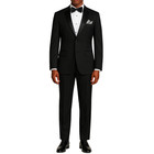 Lucci Men s Black Slim Fit Tuxedo Wedding Suit W  Sateen Lapel   Trim - New
