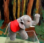 Vintage Steiff Small Elephant - Mohair  Germany  Button