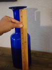 Vintage Cobalt Blue Glass Bottle Vase 12  Long Neck Holmehaard  