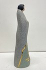 Leo Signed Figurine Native American Woman   Bear Sculpture Ceramic 11  Vintage