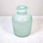 Recycled Hand Blown Frosted Glass Bottle Vase Smooth Pontil Heavy Thick 8  Vtg