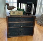 Antique Spool   Silk Cabinet By Brainerd   Armstrong Co 4 Drawers W Advertising
