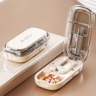 Portable 2 In 1 Pill Cutter Medicine Box Adjustable Pill Splitter High-capacity