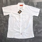 Dickies Mens Short Sleeve Work Shirt White Large Nwt Ls508 Two Pocket Button Up