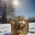 Vtg 60s 70s Handmade Christmas Ornament From Kit Sequin Beaded Angel Gold