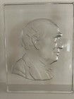 Antique Htf 1929 Steuben Glass Thomas Edison Portrait Plaque Glass Only