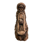 Vintage Earthquake Clay Handmade Eskimo With Sled Figurine Sculpture 3 1 2 l