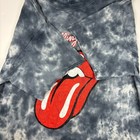 The Rolling Stones Tie Die Cropped T-shirt  Xlarge Grey And White Cutoff 90s y2k
