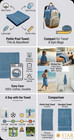 3 Pack Petite Beach Pool Spa Gym Camp Towel   Thin Lightweight Blue 100  Cotton