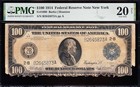  rare  Vf Net Graded 1914  100 New York Federal Reserve Note  Pmg 20  Free Ship 