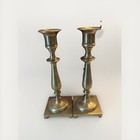 Vintage Heavy Pair Of 7 5  Brass Candlesticks