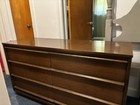 Vintage Bassett Mcm 6 Drawer Dresser With Mirror Top Mid Century Modern