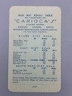 Vintage Carioca s Curios Mexico Nogales Trade Card Advertising Mileage Table