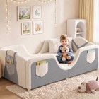 Children s Floor Bed Toddler Transition Bed With Guardrails Crib With Pockets