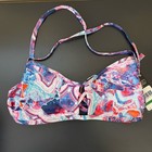 Speedo Women s Multicolor Abstract Strappy Halter Bikini Swim Top Size L Nwt