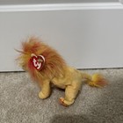2000 Bushy Lion Ty Beanie Baby Fire Rainbow Mane -  Rare Retired Mint Condition