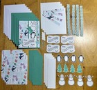Stampin    Up  Penguins   Snowmen Christmas Card Kit  Set Of 5  Ribbon  Die Cuts