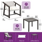 3pcs Outdoor Furniture Dining Chairs Set Patio Bistro Set With Pillows Table