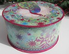 Punch Studio Christmas Glittered Peacock Wreath Box  Keepsake Gift Box  Gorgeous