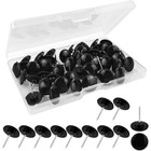 50 Pcs Push Pins  Black Thumb Tacks  Flat Thumbtac
