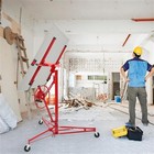 11ft Drywall Panel Hoist Dry Wall Rolling Caster Lifter Construction Tool Red