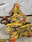Vintage 1939 Fisher Price Disney Pinocchio And Donkey  494 Wooden Pull Toy
