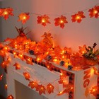S Fall Decorations For Home  Thanksgiving Lights Battery 2 Pack Orange