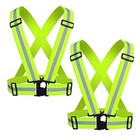 Reflective Safety Vestpcs - High Visibility Vest Adjustable Straps For 2 Green