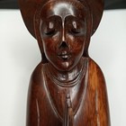 Madonna Virgin Mother Mary 24  Hand Carved Wood Statue Vintage 1960s