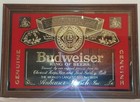 Vtg 1984 Budweiser  king Of Beer  18 x 26  Wood Framed Mirror W gold Lettering 