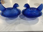 Vintage Indiana Style Glass Cobalt Blue Hen On Nest Authentic Aa Import Hon Htf