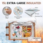 Happypicnic Wicker Picnic Basket Set For 4 Persons   Large Willow Hamper With