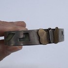 Native American Handmade Silver Tone Metal Inlayed Cuff Bracelet Rare Vintage