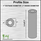 Aluminum Spacer-tubing- 1  Od X  40  Id X 8  Long--fits M10 Or 3 8  Bolts