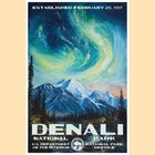 Denali National Park Poster     Alaska Travel Wall Art Print