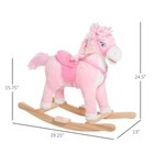 Kids Ride On Rocking Horse Pony Toy Plush Gift Moving Tail W sound Pink