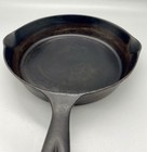 Favorite Piqua Ware Cast Iron Skillet 7a Double Spout Smiley Logo Sits Flat