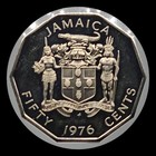 1976 Jamaica 50 Cents Proof Coin  Bust Of Marcus Garvey  Coat Of Arms  Unc