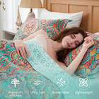 King Size Cotton Quilt Set Reversible Floral Bedspread 3 Piece Patchwork Coverle