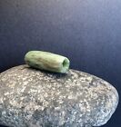 Ancient Pre Columbian Green Jade Tube Pendant Combine Shipping  577