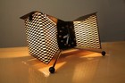     mid Century Modern Snider Atomic Clock Lamp  50 s Fiberglass Bat Wing Design    