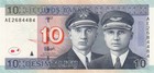 Lithuania 10 Litu  2007  - Pilots airplane In Flight  P68 Unc